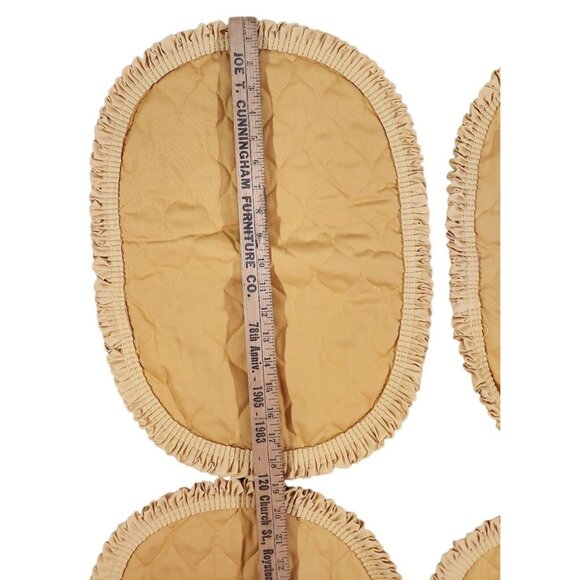 Vintage Ruffled Cloth Placemats Mustard Yellow Thanksgiving Autumn Fall Oval - Picture 5 of 6